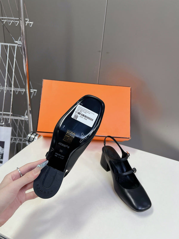 SCARPA JACKIE 50 IN PELLE DI AGNELLO NERA