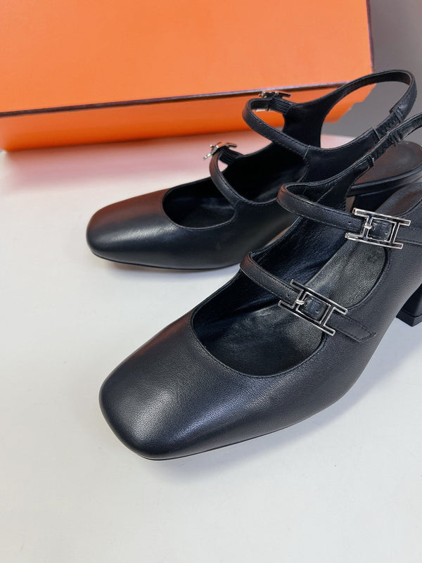 SCARPA JACKIE 50 IN PELLE DI AGNELLO NERA