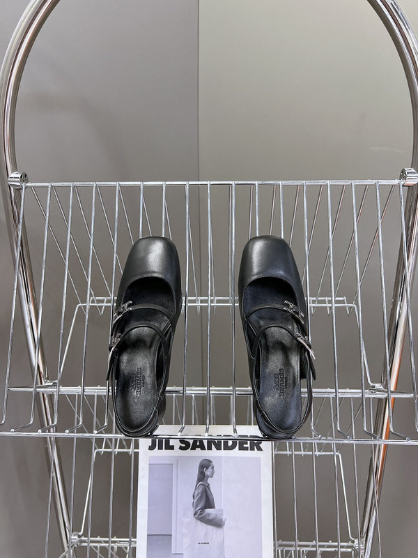 SCARPA JACKIE 50 IN PELLE DI AGNELLO NERA