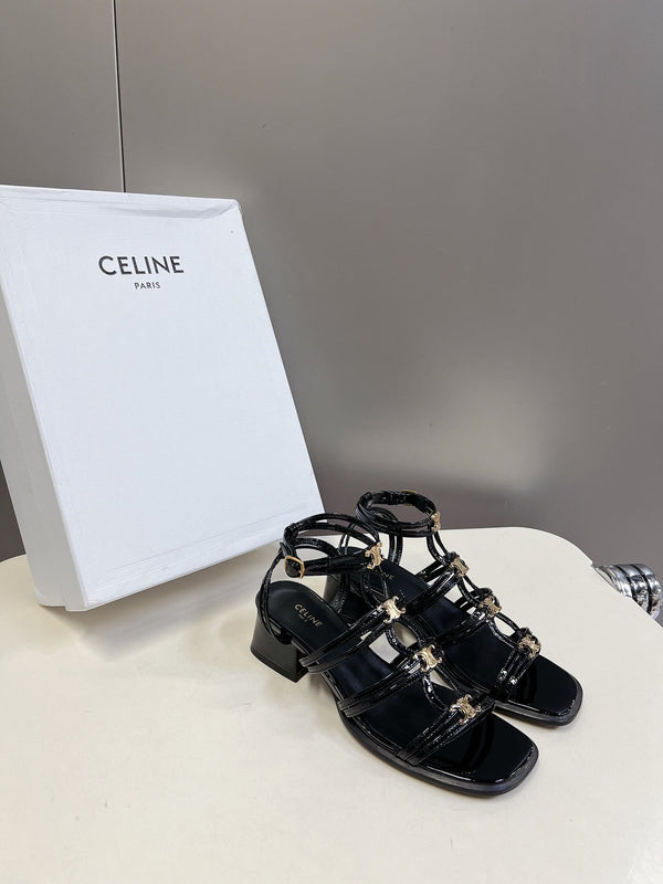 CELINE Sandals Clemence Multi Black Leather