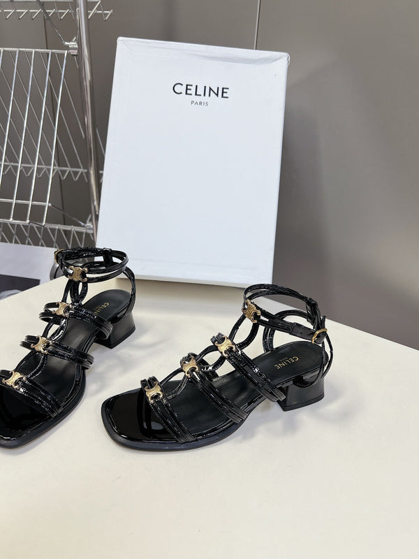 CELINE Sandals Clemence Multi Black Leather