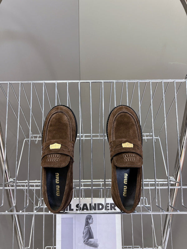 Miu Loafers Vintage Dark Brown Suede