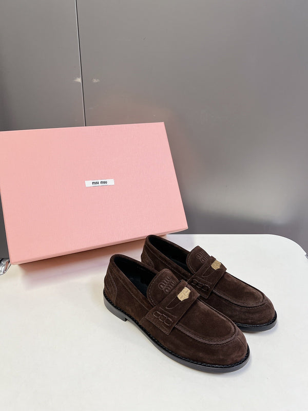 Miu Loafers Vintage Dark Brown Suede
