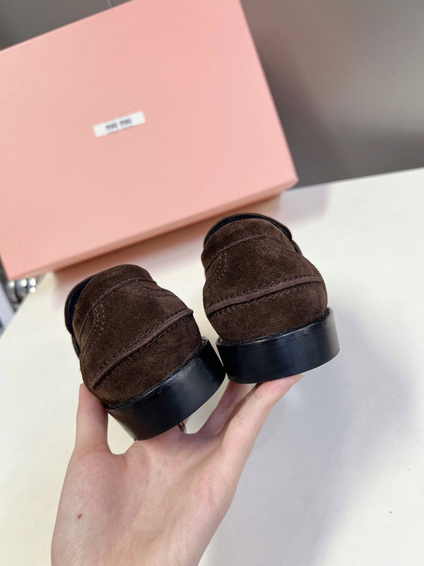 Miu Loafers Vintage Dark Brown Suede