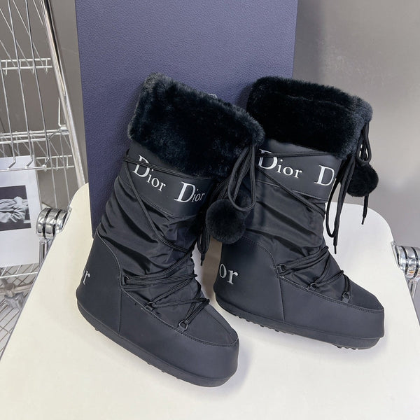 CD Short Boots 60mm In Black Cowhide With Feather 989723