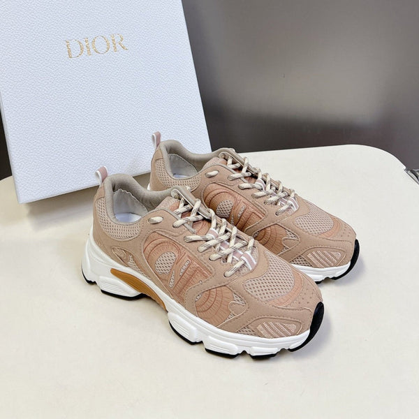 CD Chrono Sneaker In Nude Pink Mesh Fabric And Suede 989685