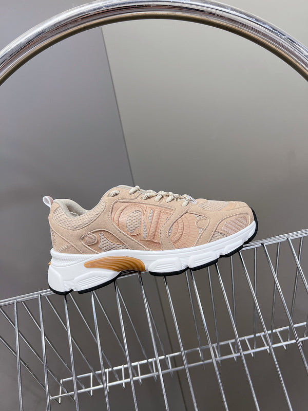 CD Chrono Sneaker In Nude Pink Mesh Fabric And Suede 989685