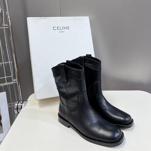 CELINE 25 cowboy boots black calfskin 434413