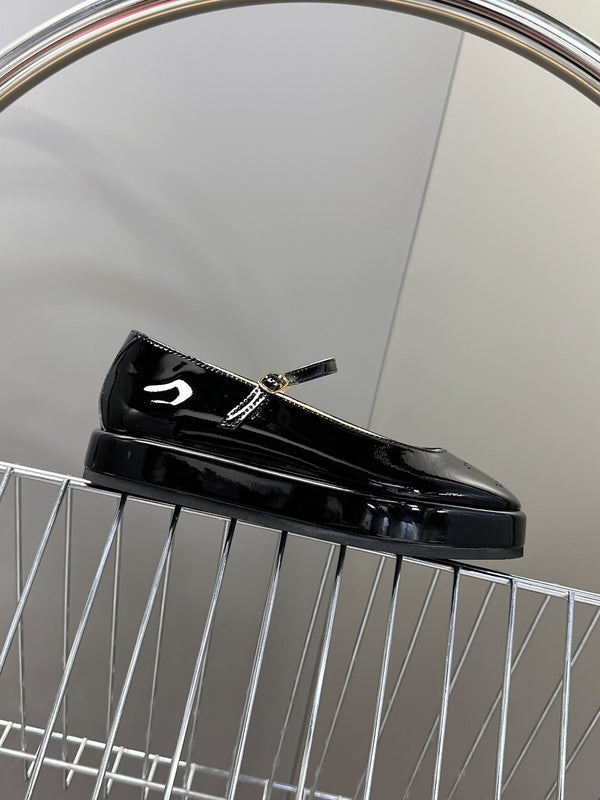 CELINE Ballet Flats Black Patent Leather 285931