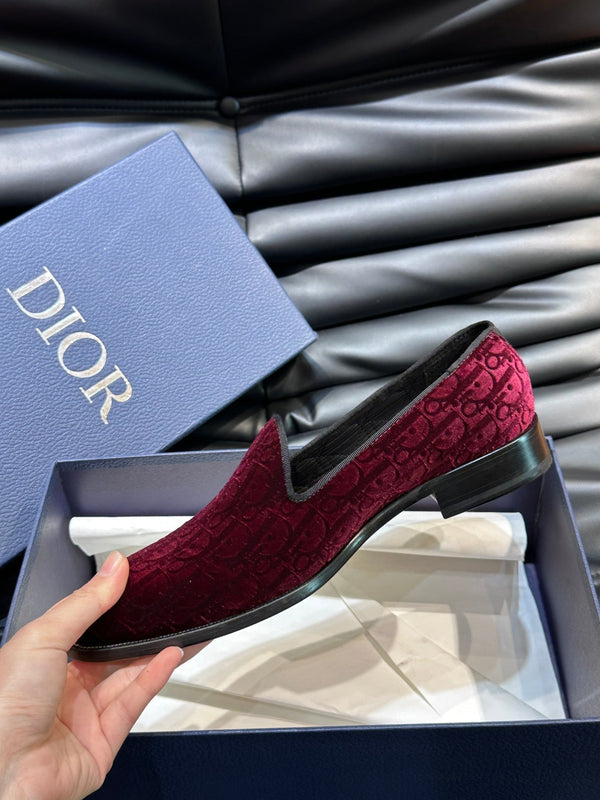 CD TIMELESS OBLIQUE LOAFER RED PINK VELVET