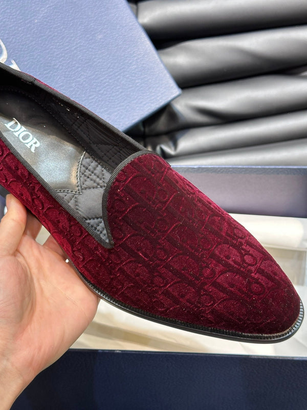 CD TIMELESS OBLIQUE LOAFER RED PINK VELVET