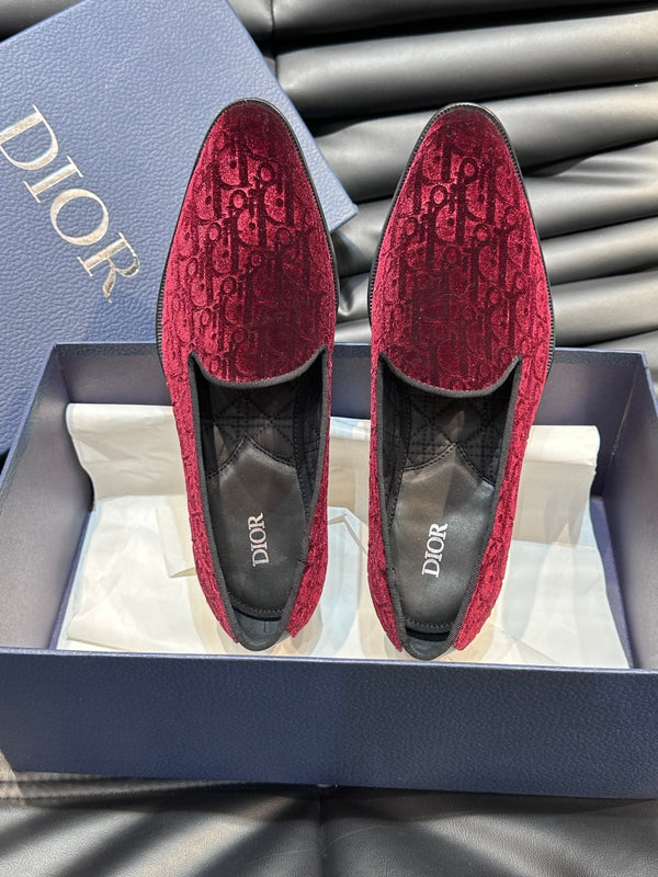 CD TIMELESS OBLIQUE LOAFER RED PINK VELVET
