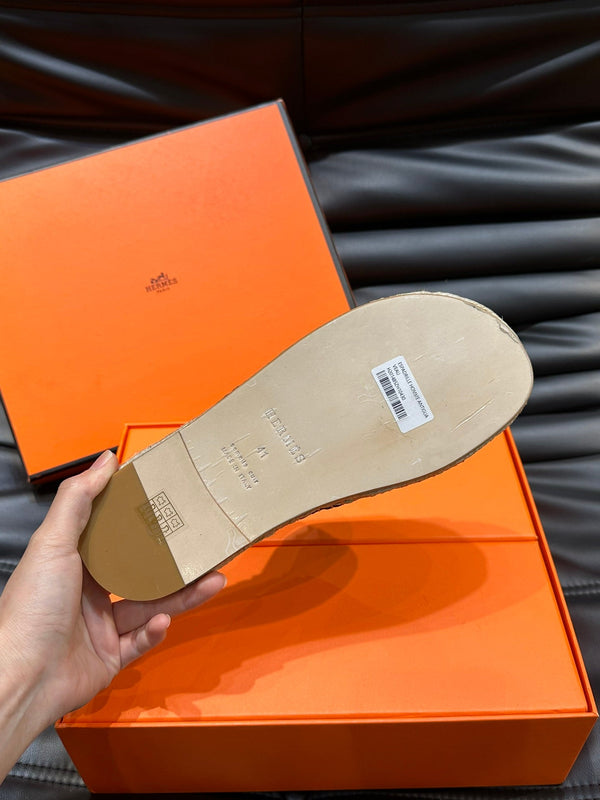 SANDALO ESPADRILLA HM ANTIGUA IN PELLE DI VITELLO NERA