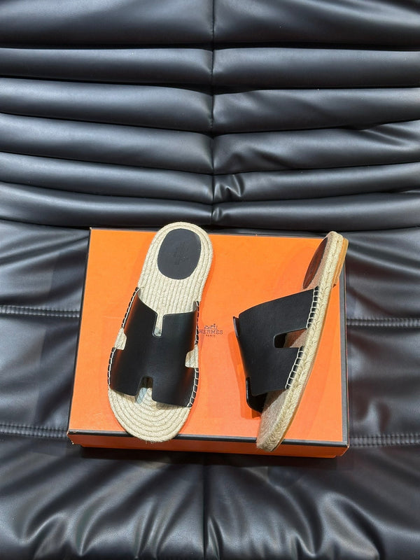 SANDALO ESPADRILLA HM ANTIGUA IN PELLE DI VITELLO NERA