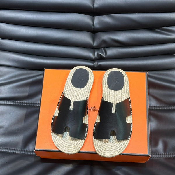 SANDALO ESPADRILLA HM ANTIGUA IN PELLE DI VITELLO NERA