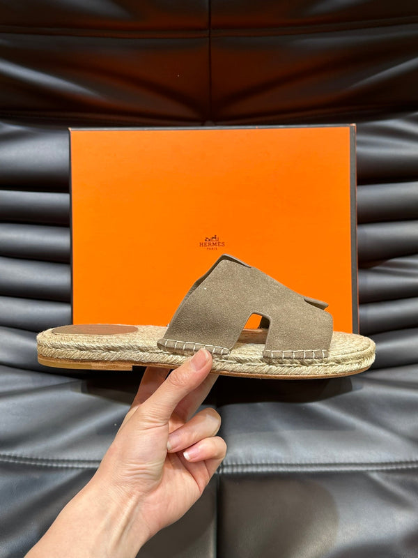 SANDALO ESPADRILLAS HM ANTIGUA IN CAMOSCIO ARACHIDI