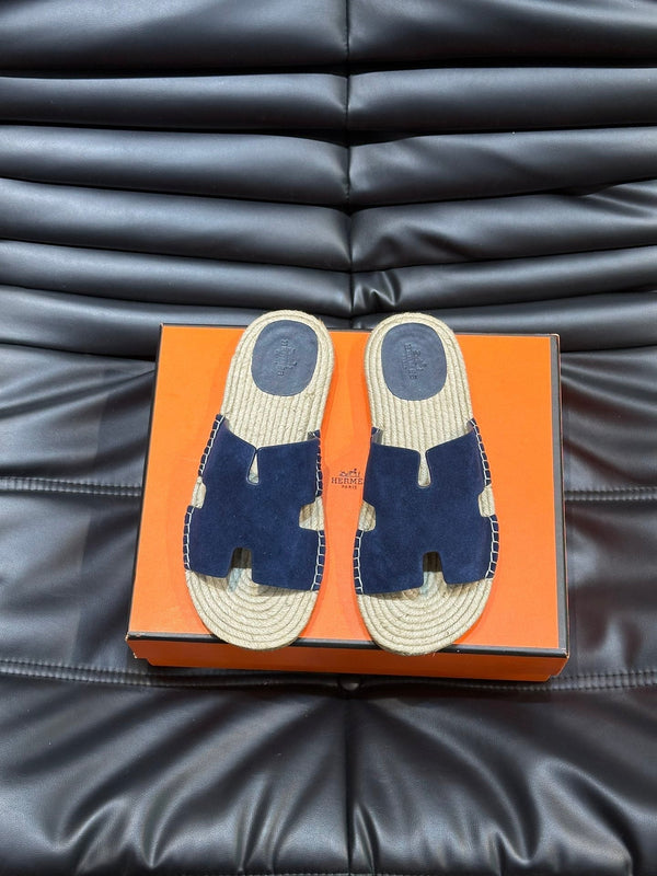 SANDALO ESPADRILLAS HM ANTIGUA IN CAMOSCIO BLU MARINO