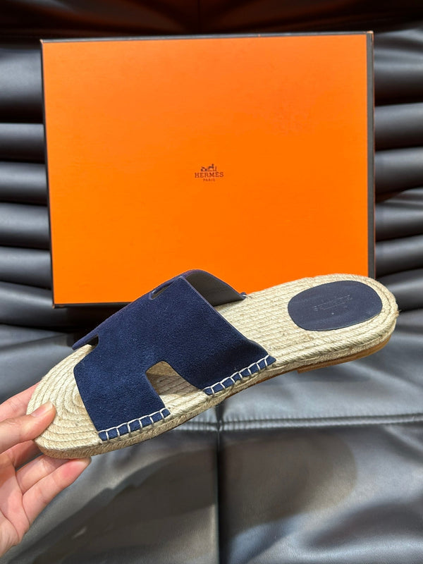 SANDALO ESPADRILLAS HM ANTIGUA IN CAMOSCIO BLU MARINO