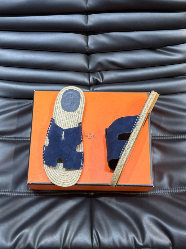 SANDALO ESPADRILLAS HM ANTIGUA IN CAMOSCIO BLU MARINO