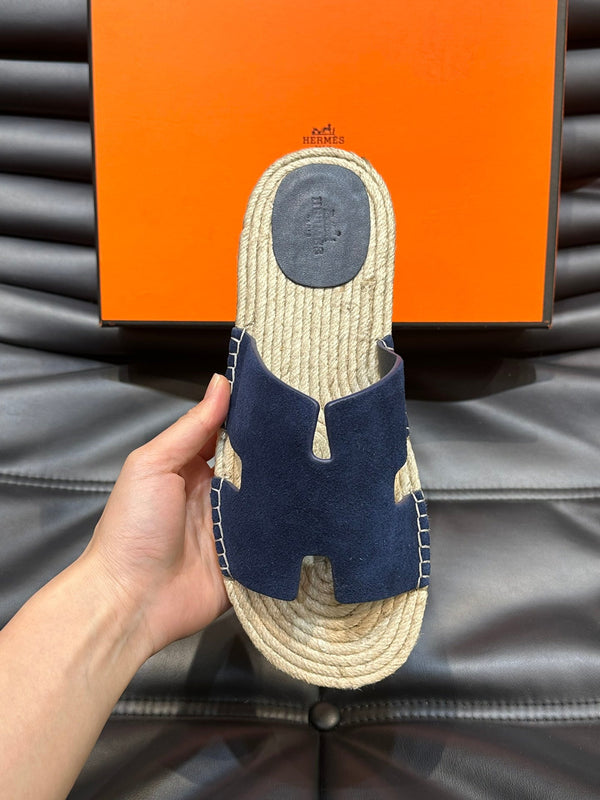 SANDALO ESPADRILLAS HM ANTIGUA IN CAMOSCIO BLU MARINO