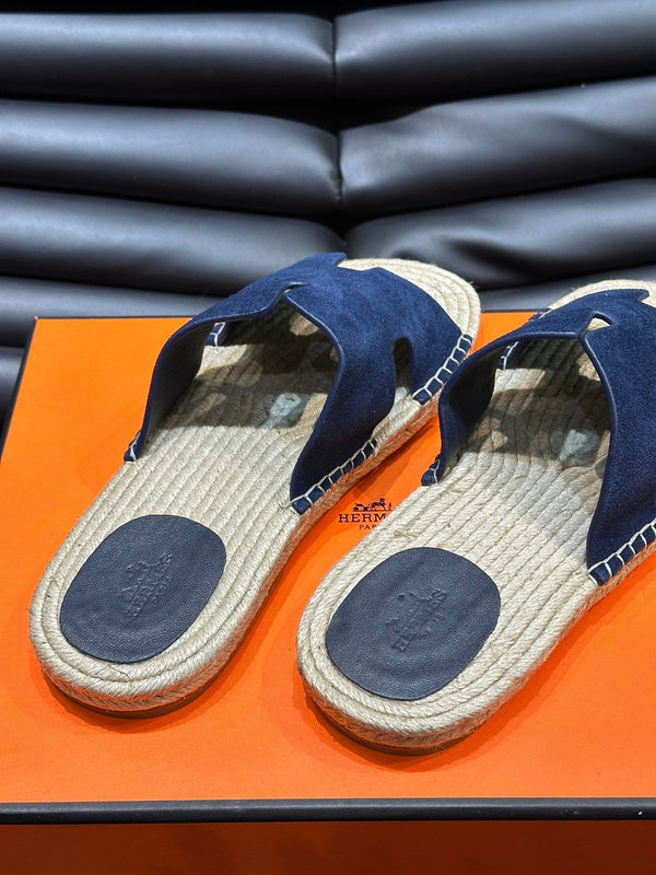 SANDALO ESPADRILLAS HM ANTIGUA IN CAMOSCIO BLU MARINO