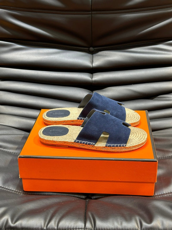 SANDALO ESPADRILLAS HM ANTIGUA IN CAMOSCIO BLU MARINO