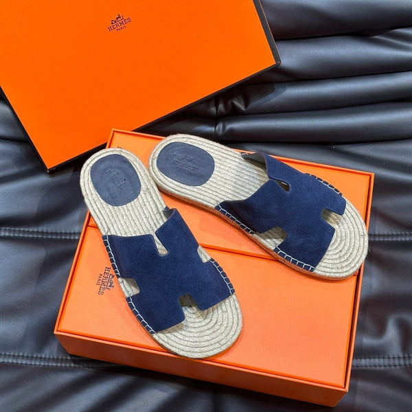 SANDALO ESPADRILLAS HM ANTIGUA IN CAMOSCIO BLU MARINO