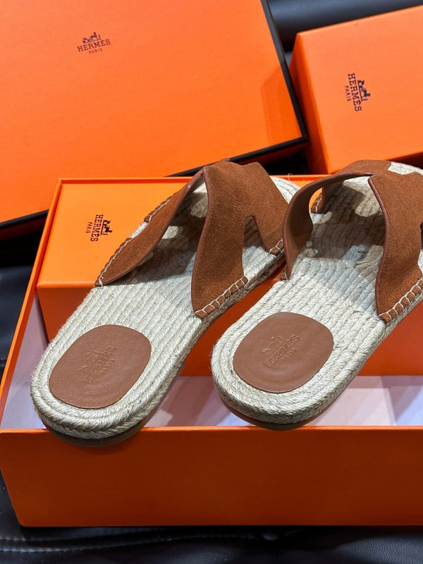 SANDALO ESPADRILLAS HM ANTIGUA IN CAMOSCIO ARGILLA