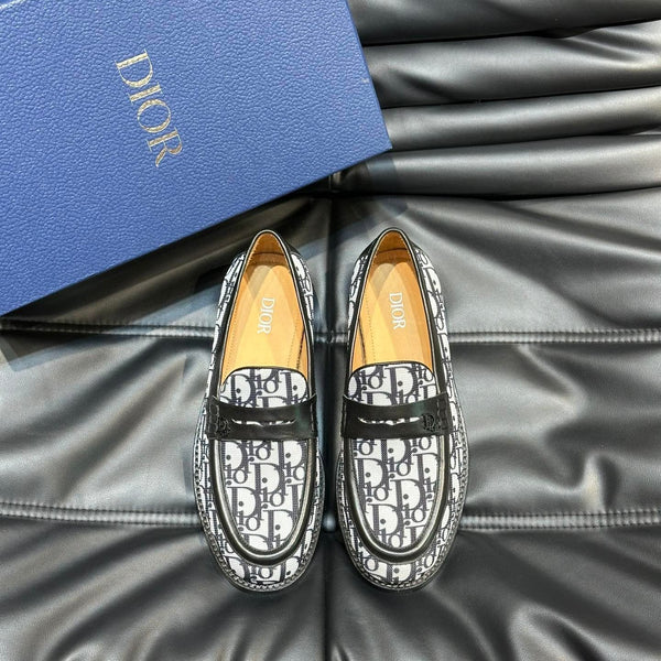 CD GRANVILLE LOAFER BLACK-WHITE MONOGRAM JACQUARD