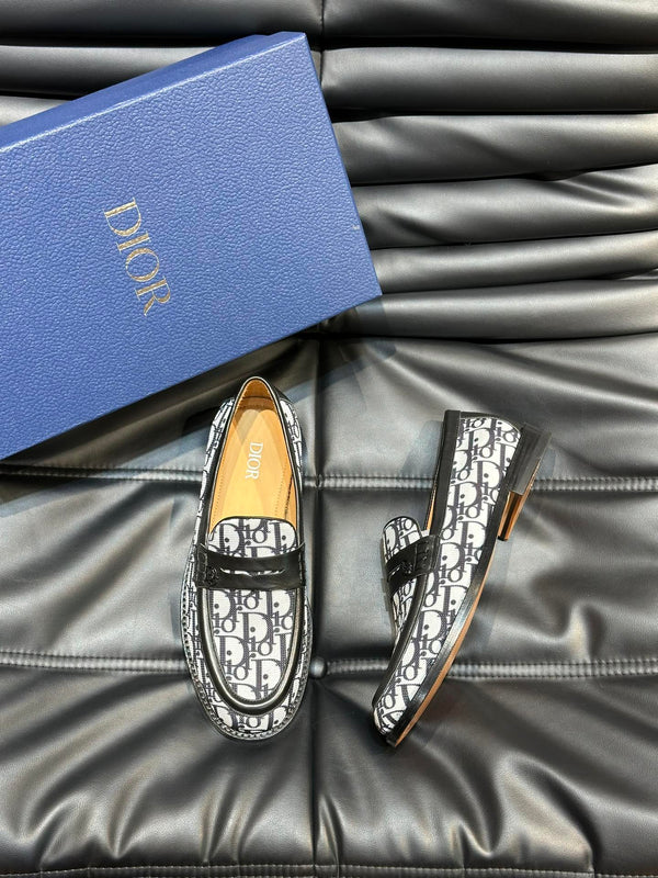 CD GRANVILLE LOAFER BLACK-WHITE MONOGRAM JACQUARD