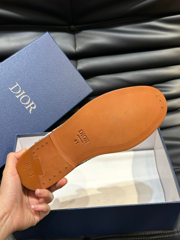 CD GRANVILLE LOAFER BROWN-WHITE MONOGRAM JACQUARD