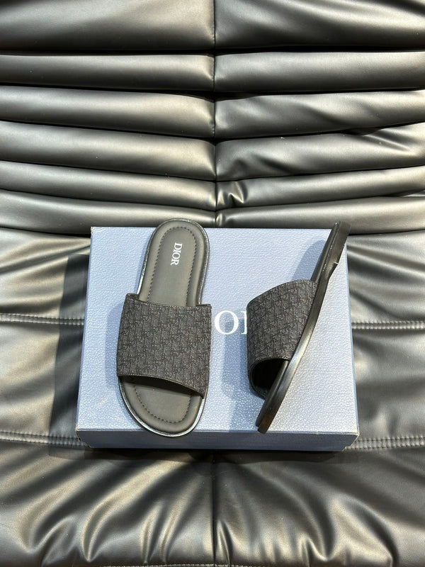 CD SLIDE ALIDAS SLIPPER BLACK JACQUARD AND SILK