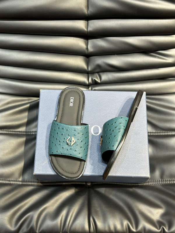 CD ALIAS SUMMER SLIPPER SAPPHIRE CALFSKIN