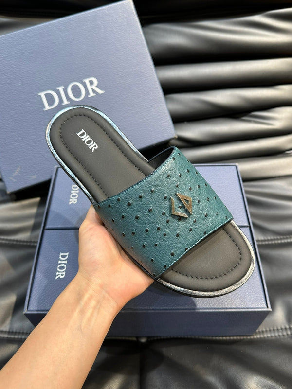 CD ALIAS SUMMER SLIPPER SAPPHIRE CALFSKIN