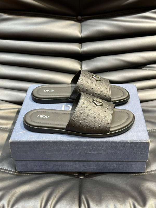 CD ALIAS SUMMER SLIPPER BLACK CALFSKIN