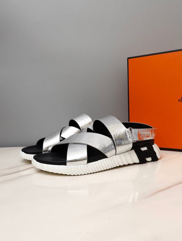 HM ELECTRIC SANDAL SILVER CALFSKIN