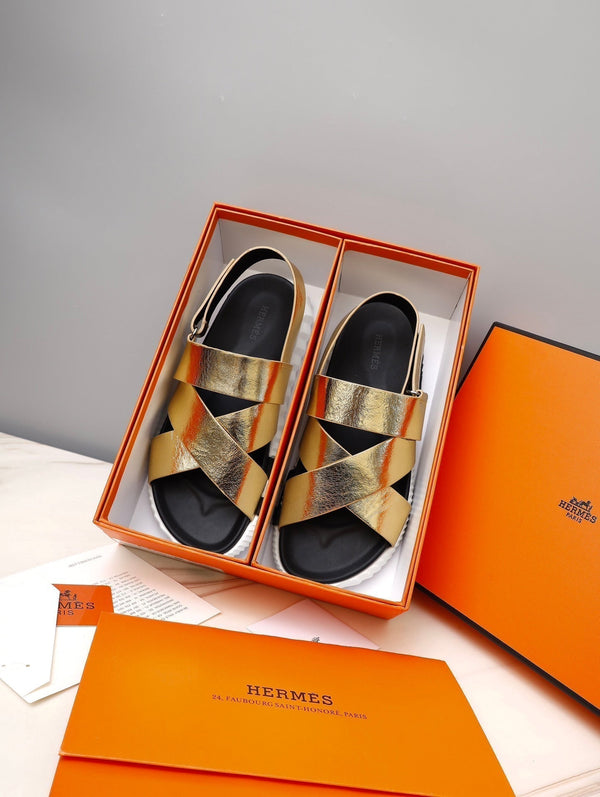 SANDALO HM ELECTRIC IN PELLE DI VITELLO ORO METALLIZZATO