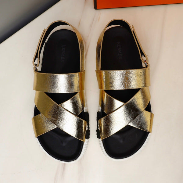 HM ELECTRIC SANDAL METALLIC GOLD CALFSKIN
