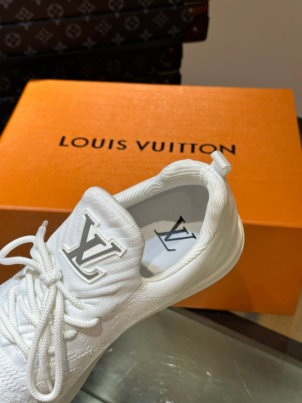 SNEAKERS LV IN VITELLO BIANCO E TESSUTO TRASPIRANTE