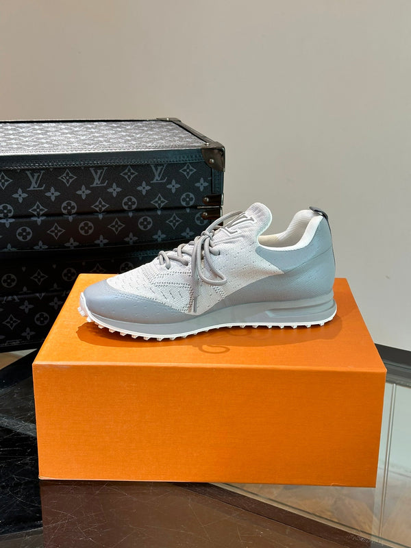 LV SNEAKERS IN GREY MIX WHITE CALFSKIN AND FABRIC BREATHABLE