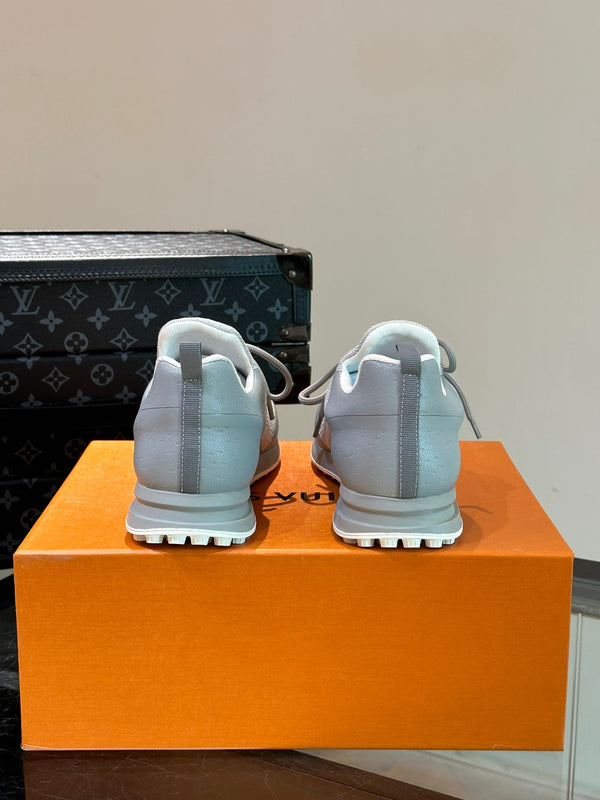 LV SNEAKERS IN GREY MIX WHITE CALFSKIN AND FABRIC BREATHABLE