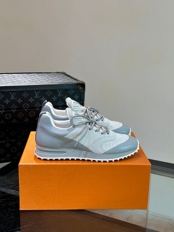 LV SNEAKERS IN GREY MIX WHITE CALFSKIN AND FABRIC BREATHABLE