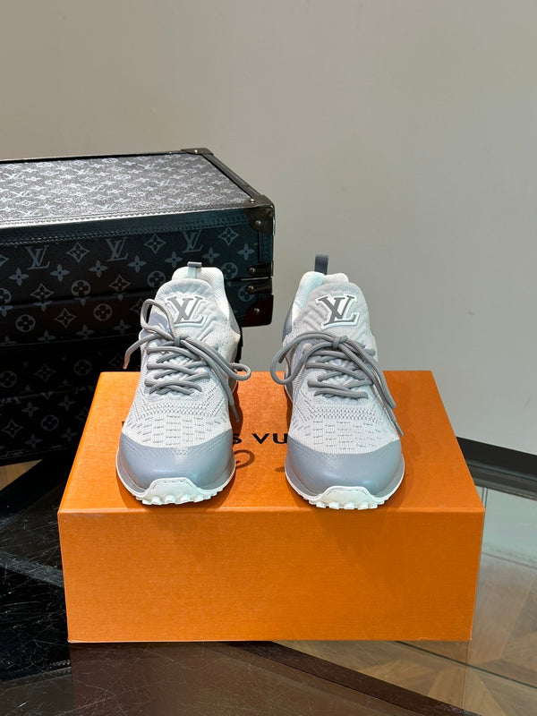 LV SNEAKERS IN GREY MIX WHITE CALFSKIN AND FABRIC BREATHABLE