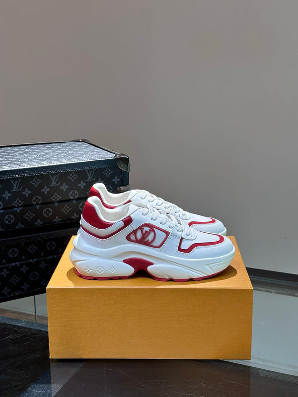 NEO RUN AWAY SNEAKER BIANCO MIX ROSSO PELLE DI VITELLO