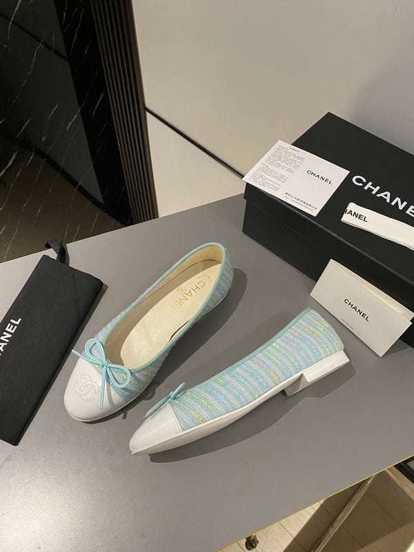 ballerina blu nuvola tessuto ricamato pelle di vitello bianca