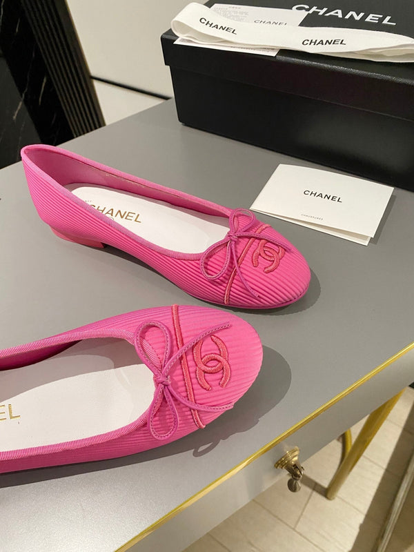 ballerina in tessuto ricamato rosa scuro