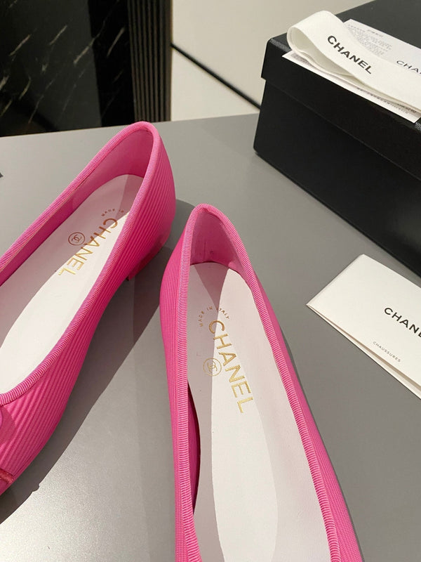 ballerina in tessuto ricamato rosa scuro