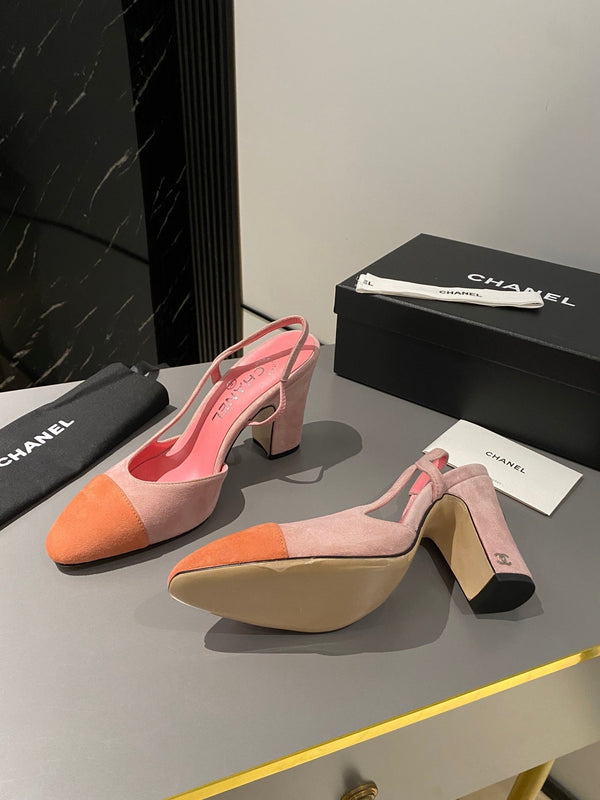 CC Slingback 95mm Rosa Arancione Suede