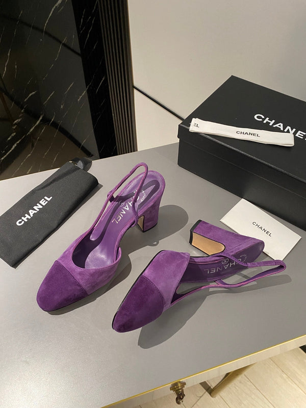 CC Slingback 95mm in pelle scamosciata viola