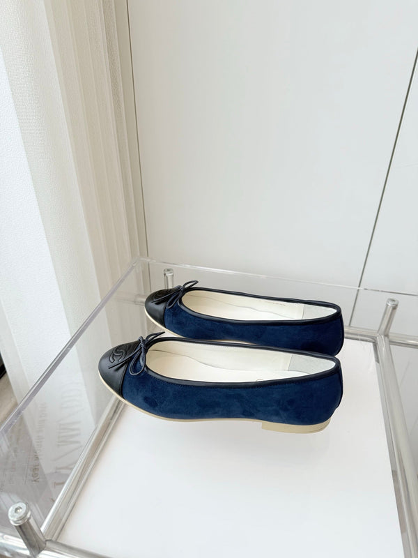 CC Ballet Flat Navy Blue Suede 238766